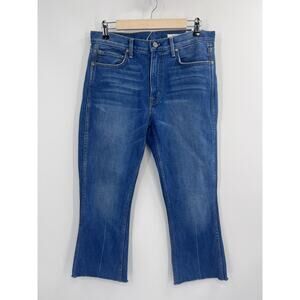 NOEND Denim Kick Boot Cropped High Waisted Jeans Size 29 Made In USA No End